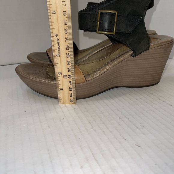 Naot Women's Sandals Size 10(41) Black & Brown Leather Wedge Strappy Platform - Picture 10 of 10